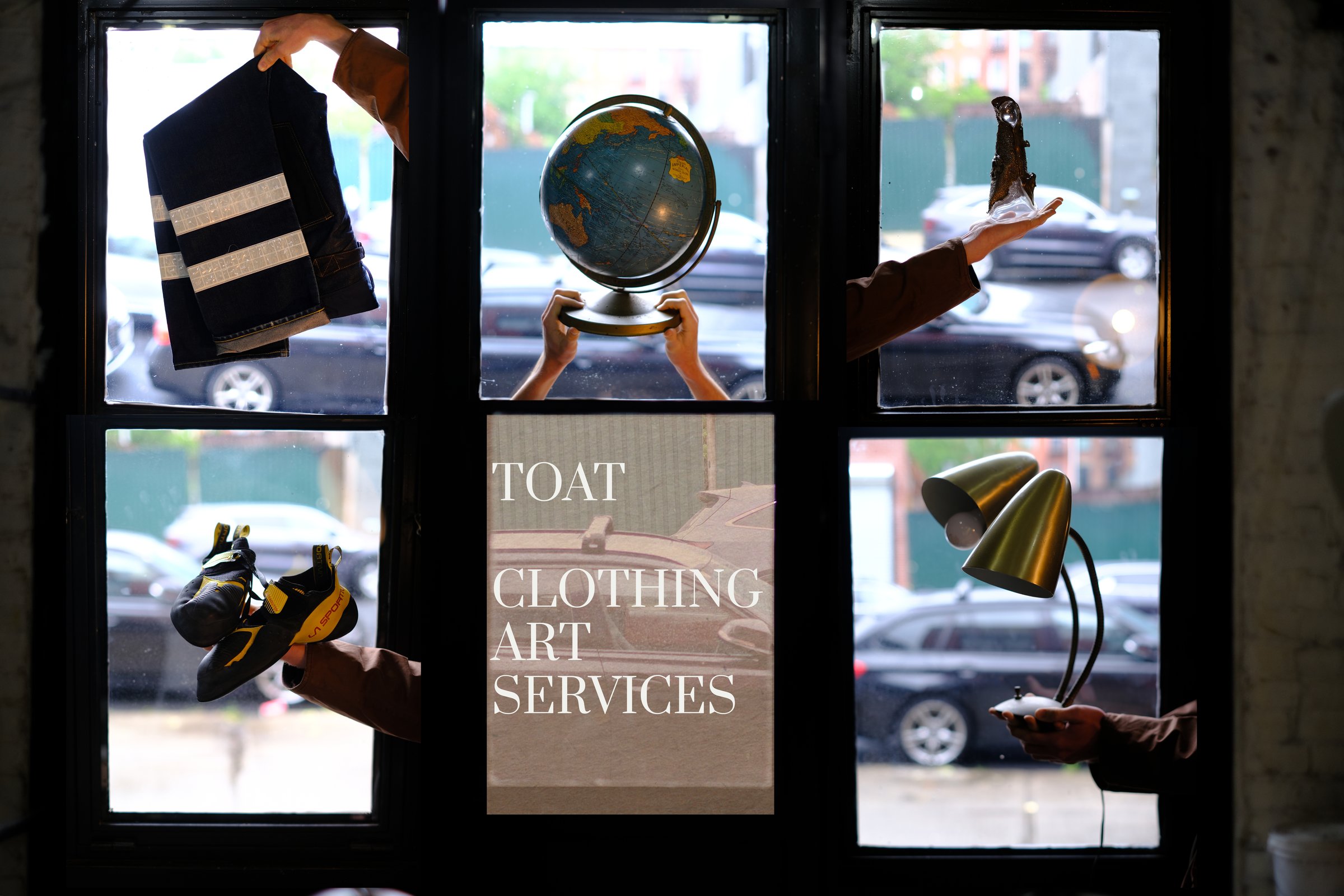 TOAT — clothing and art traded through a window